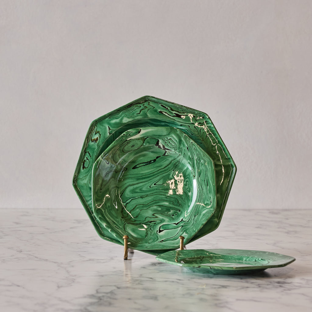 Terre Mêlée Dinner Plate, Green