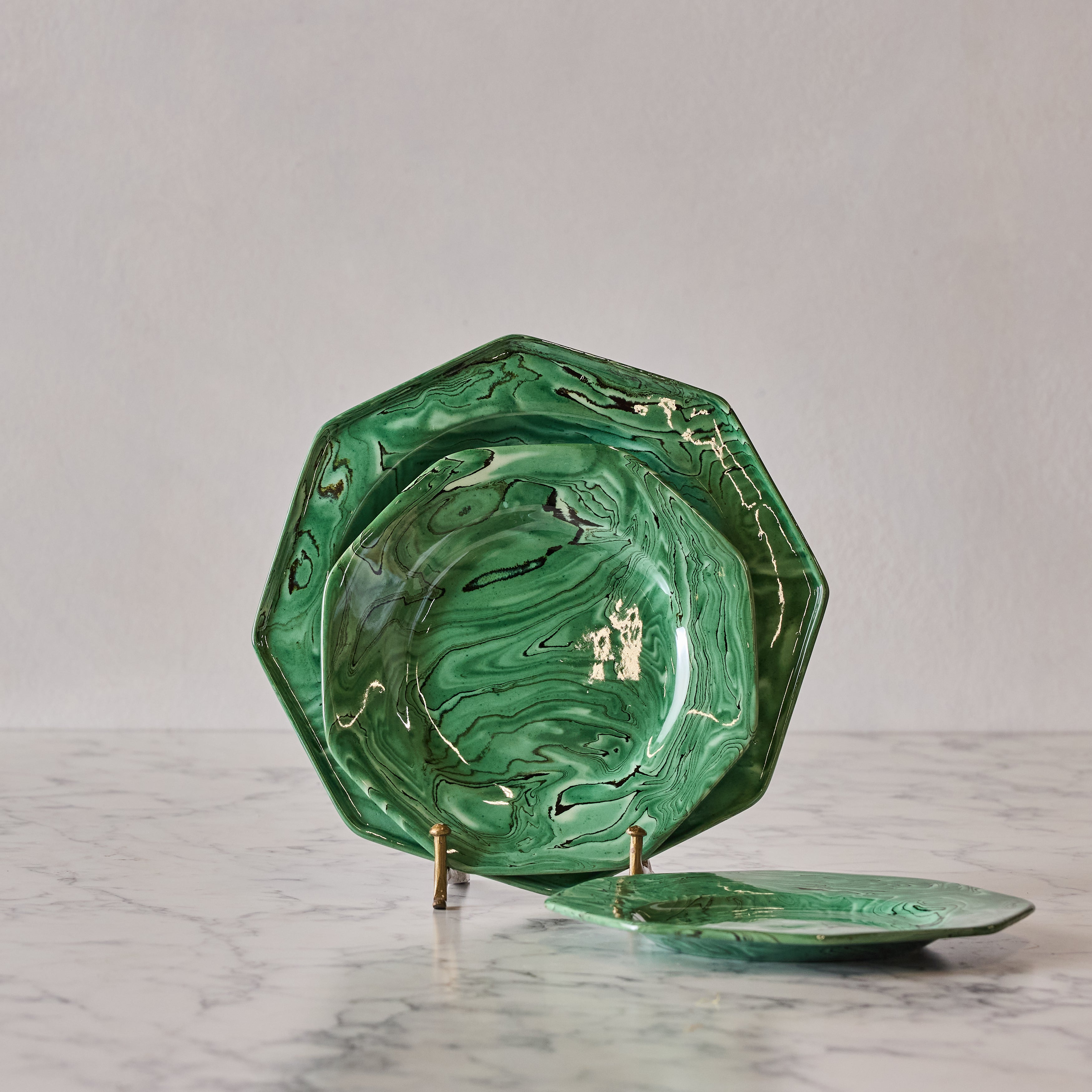 Terre Mêlée Dinner Plate, Green