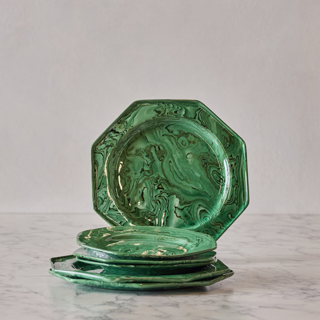 Terre Mêlée Dessert Plate, Green