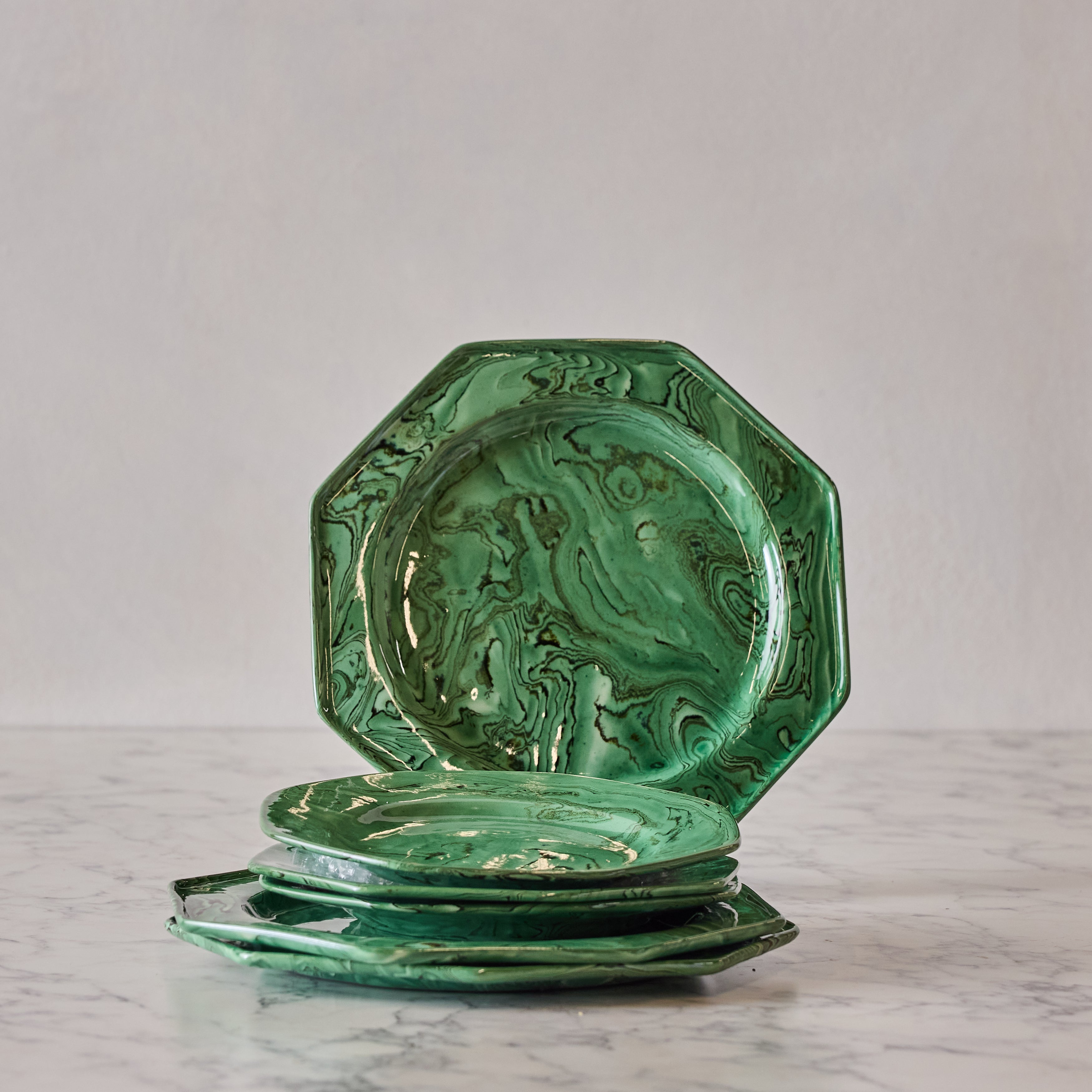 Terre Mêlée Dessert Plate, Green