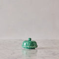 Splatterware Butter Dish, Green on Green