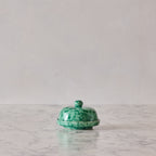 Splatterware Butter Dish, Green on Green