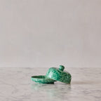 Splatterware Butter Dish, Green on Green