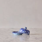 Splatterware Butter Dish, Blue on Blue