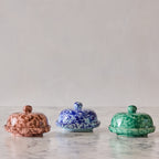 Splatterware Butter Dish, Green on Green