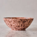 Splatterware Large Bowl, Brown on Rose