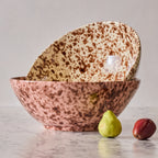 Splatterware Large Bowl, Brown on Rose