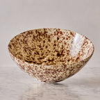 Splatterware Large Bowl, Cream & Brown