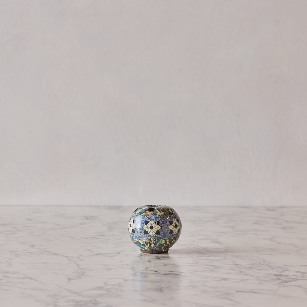 Jean Gerbino Pot Pourri Vase, Blue Flower