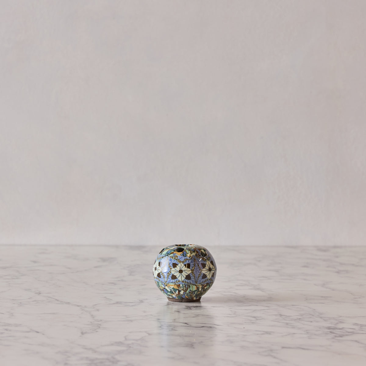 Jean Gerbino Pot Pourri Vase, Blue Flower