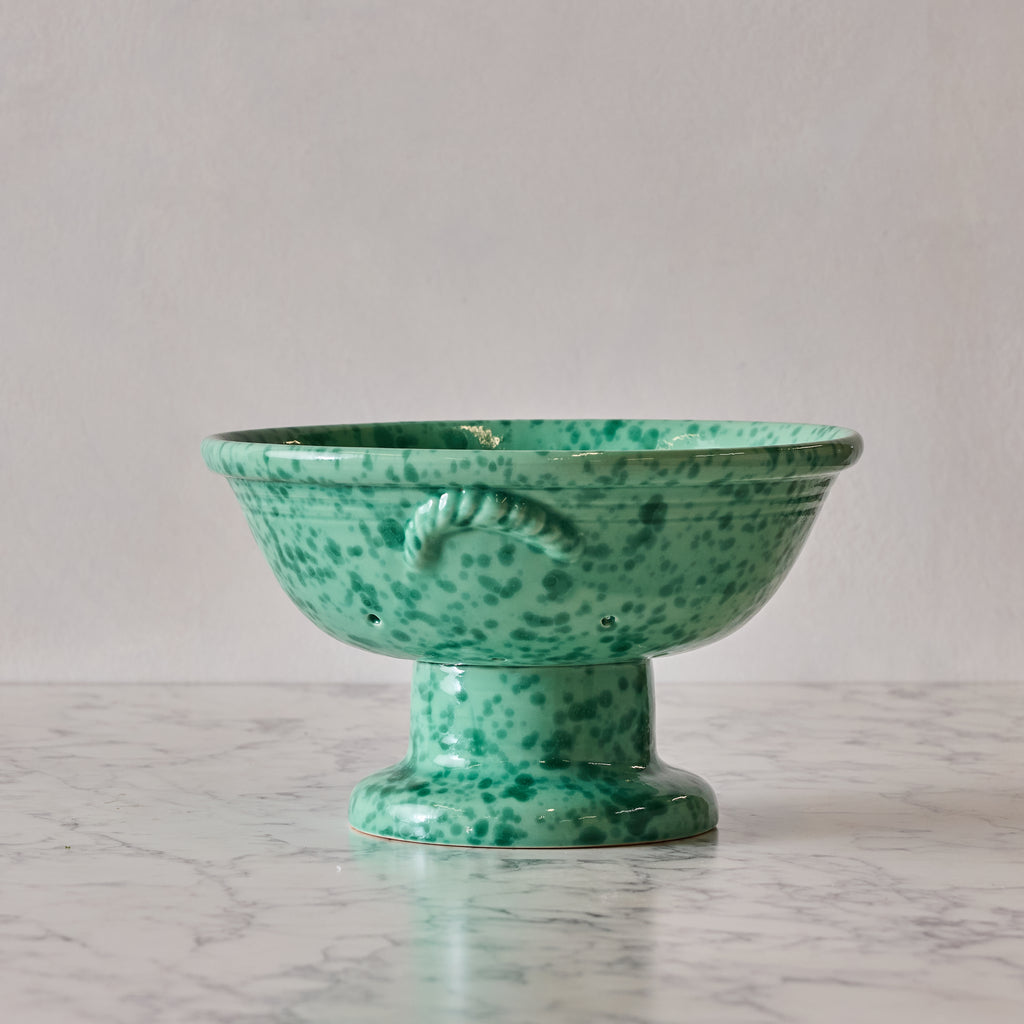 Splatterware Colander, Green on Green