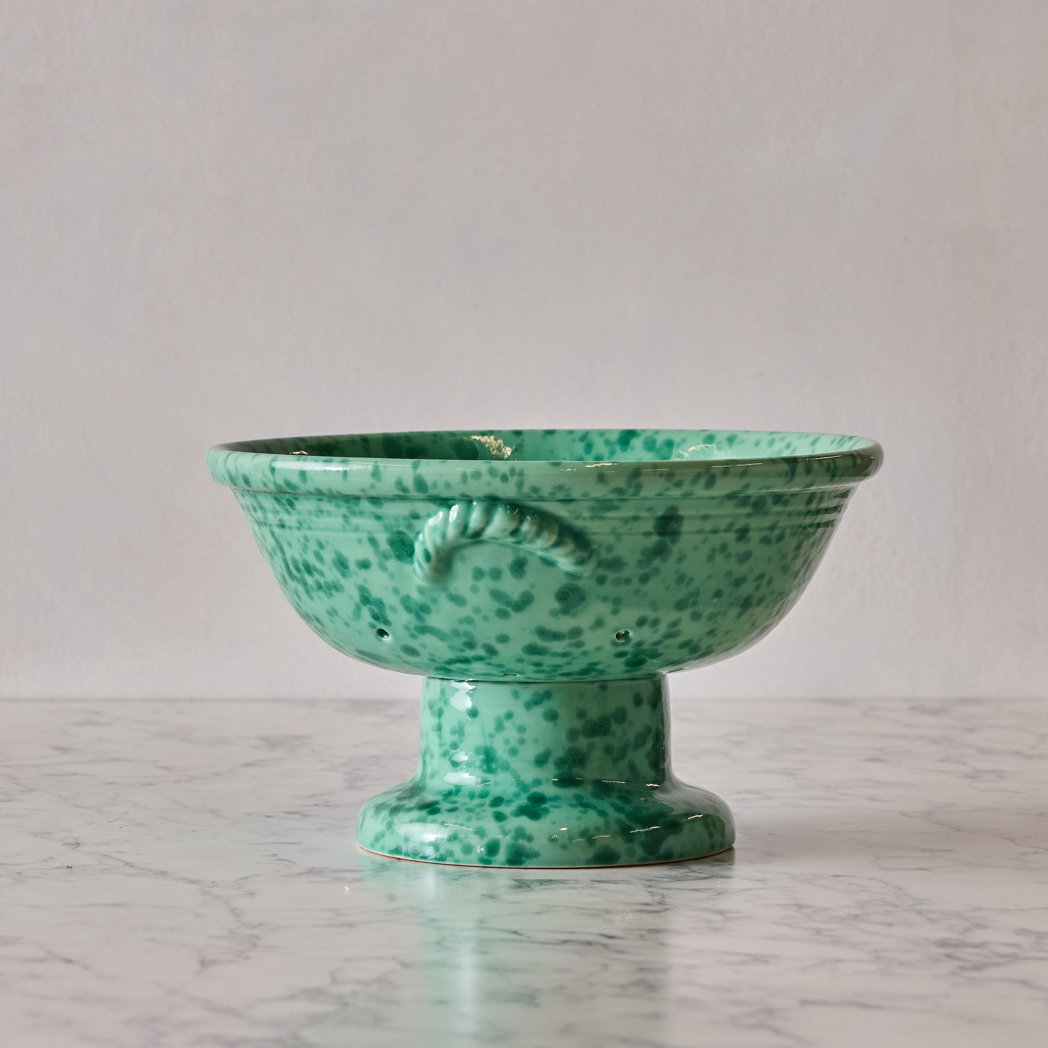 Splatterware Colander, Green on Green