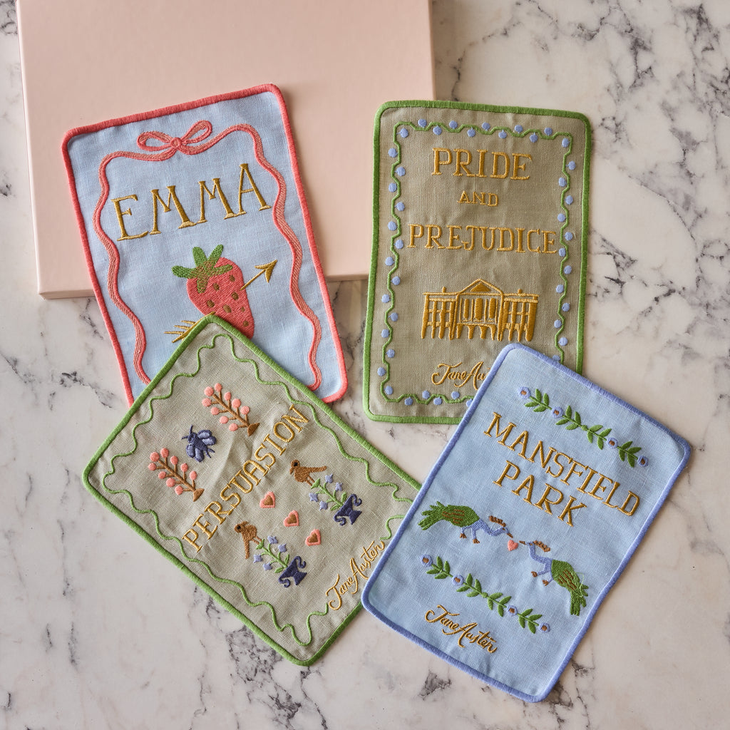 Set of Four Jane Austen Cocktail Napkins