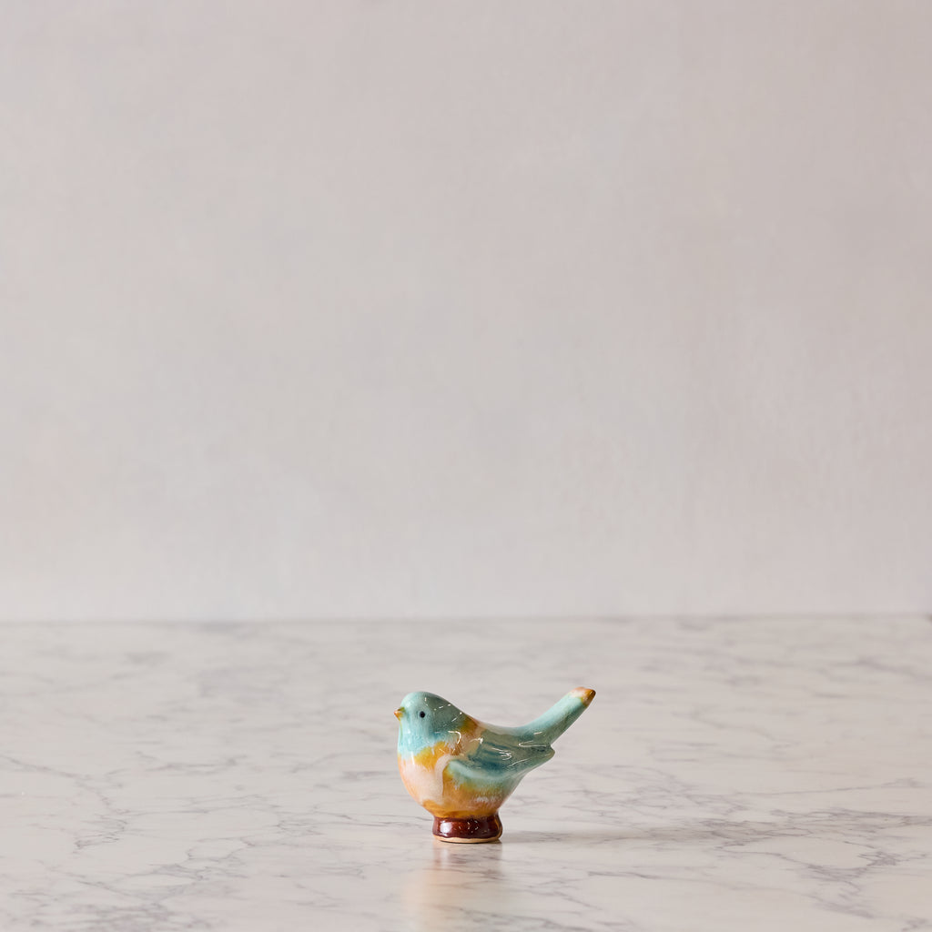 Medium Songbird, Aqua & Golden