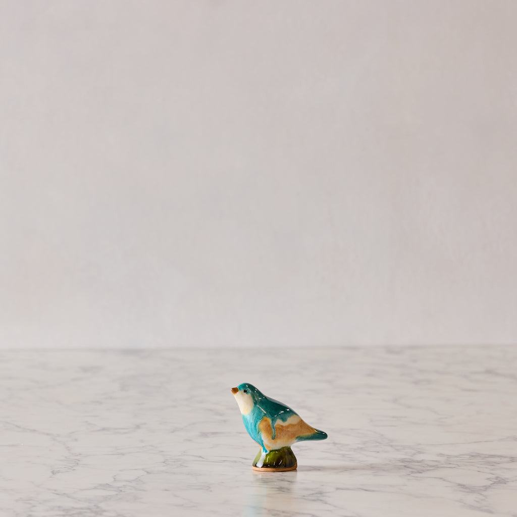 Baby Bird, Turquoise & Ochre