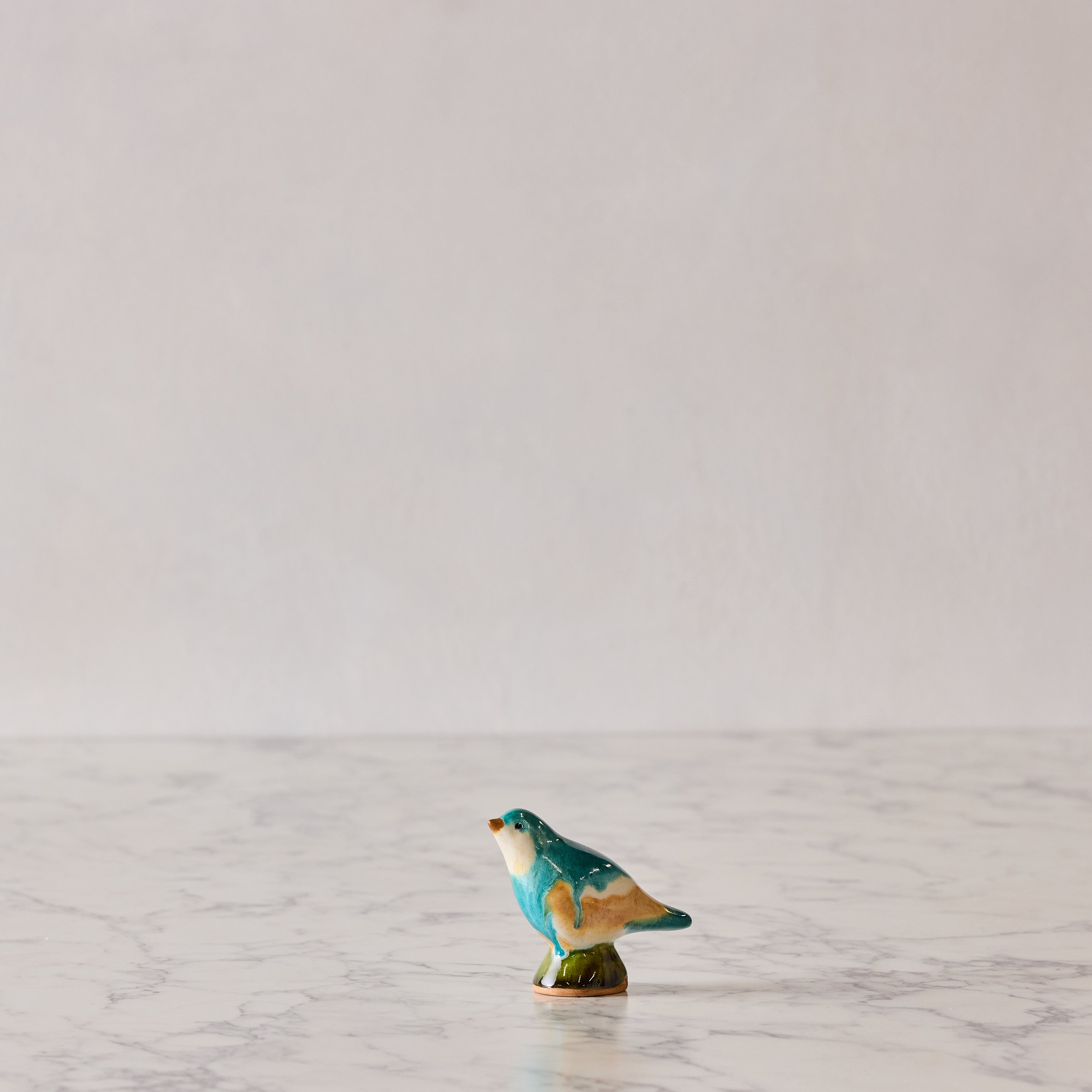 Baby Bird, Turquoise & Ochre