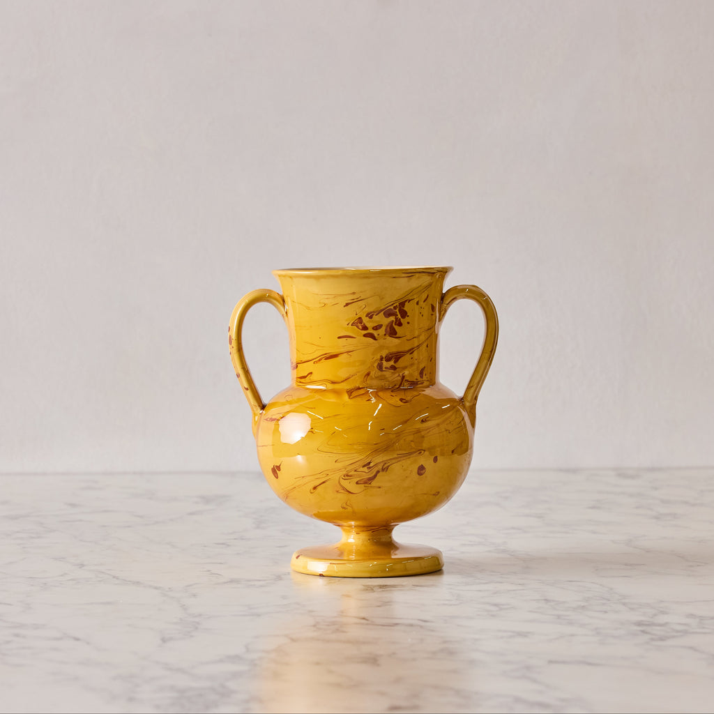 Apulian Amphora Vase in Ochre