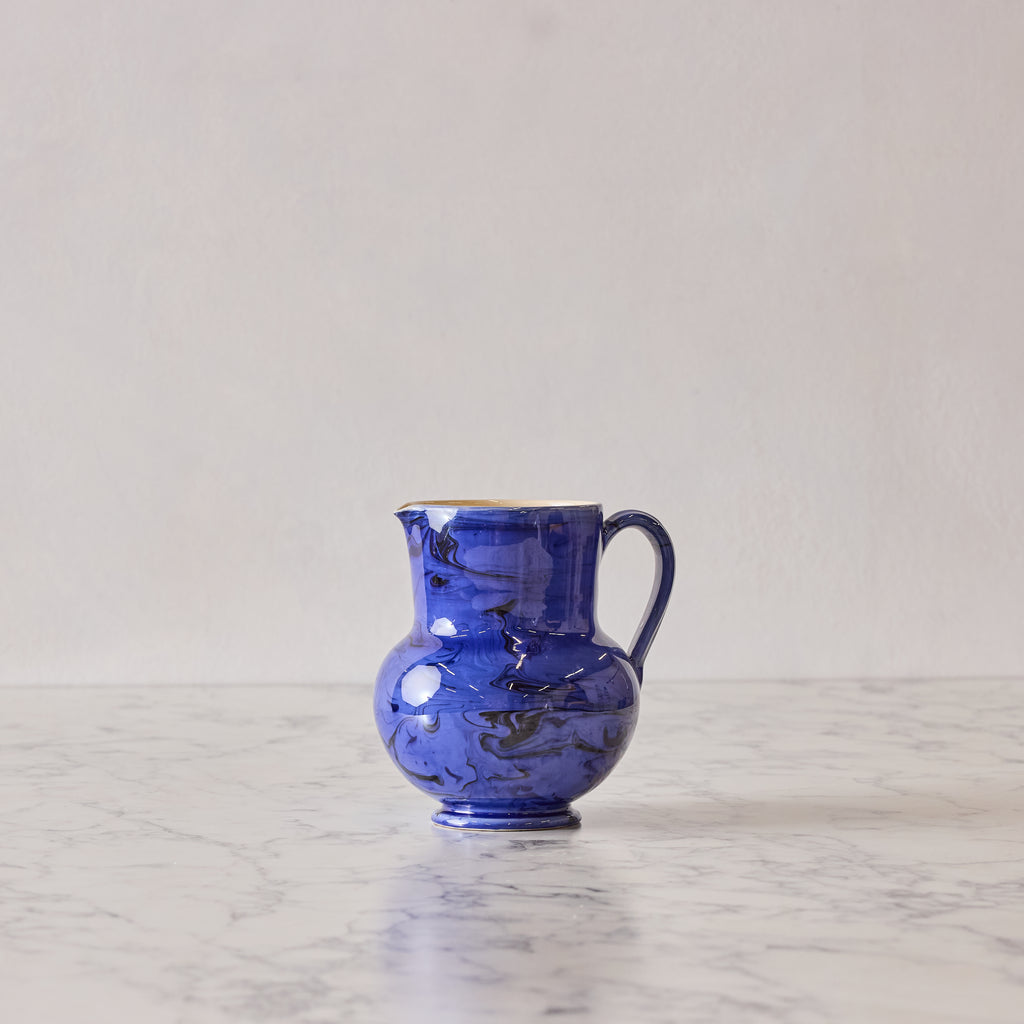 Apulian Pitcher in Blue Marble Glaze