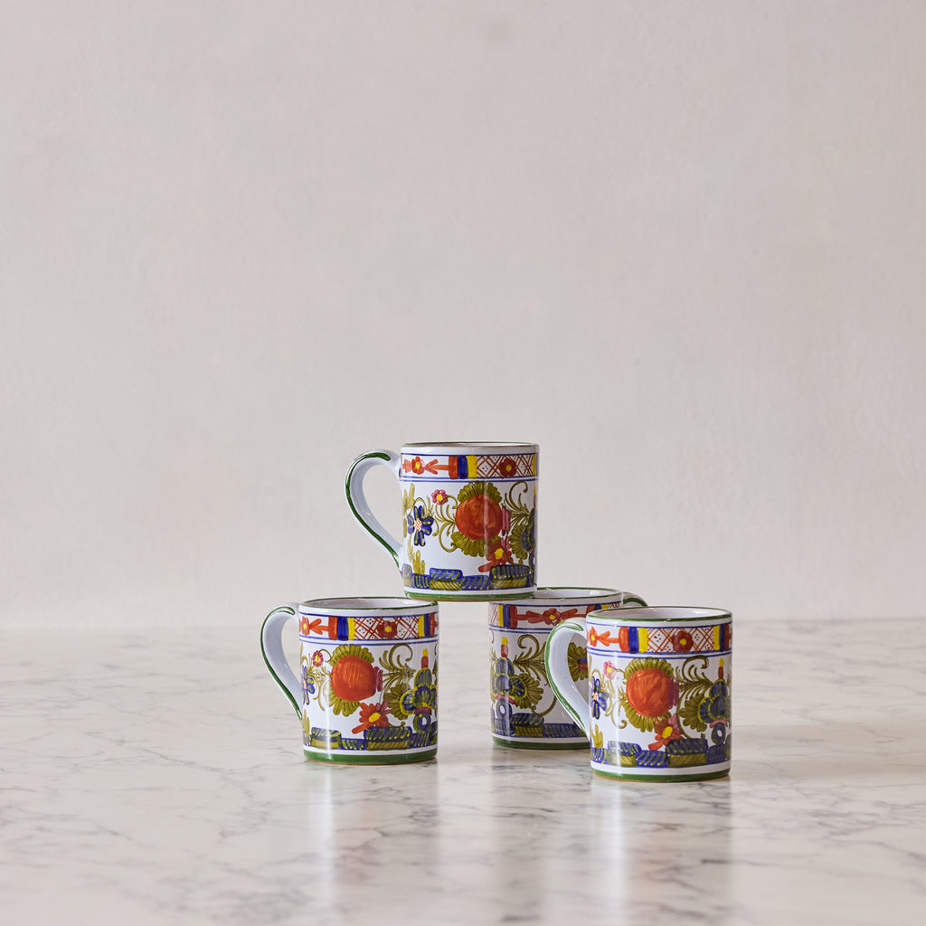 Carnation Set of 4 Porcelain Coffee Mug