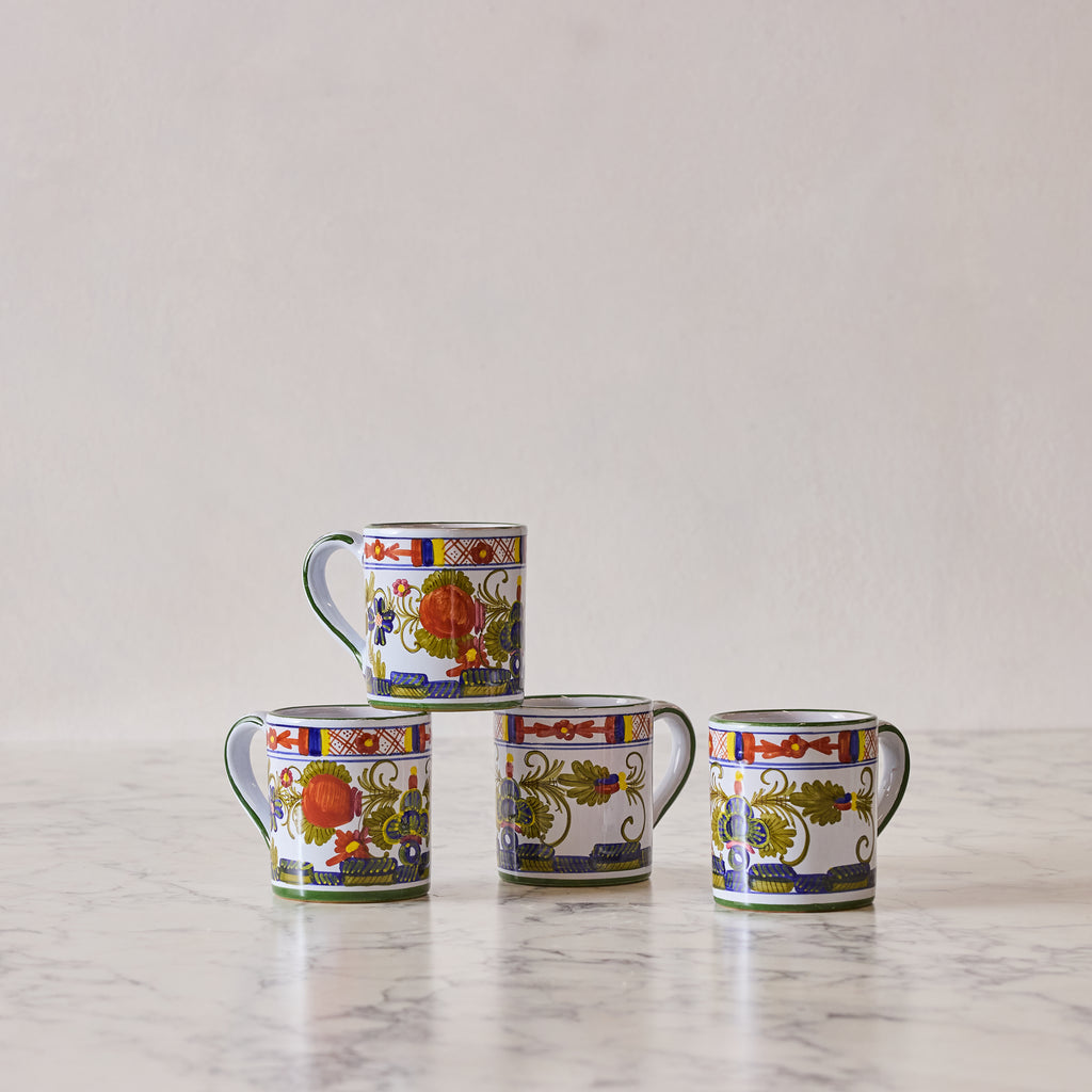 Carnation Set of 4 Porcelain Coffee Mug