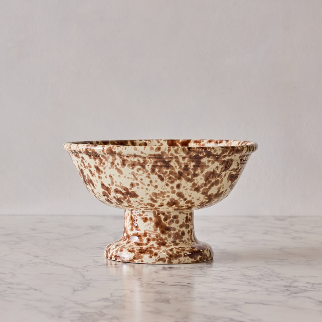 Splatterware Colander, Brown & White