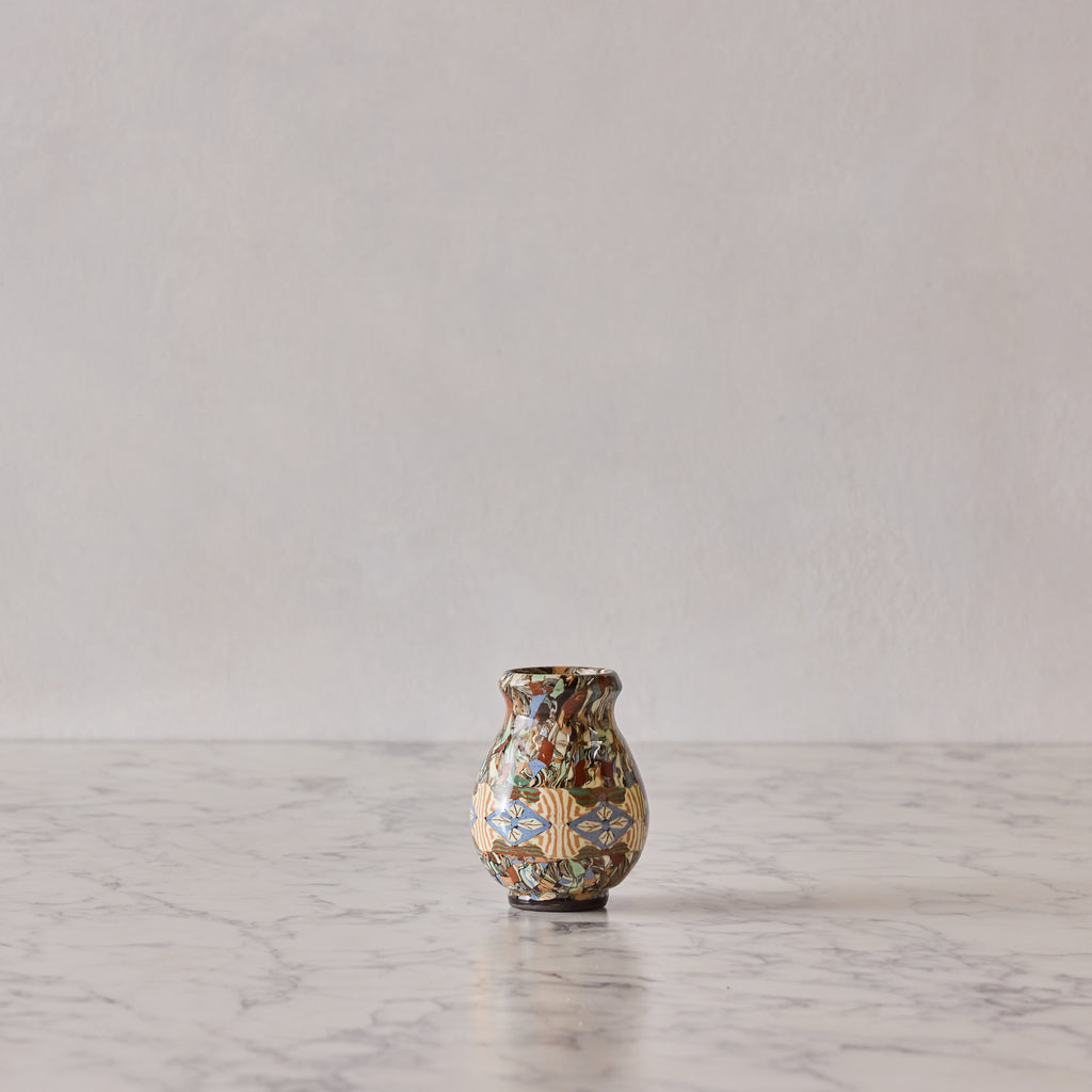 Jean Gerbino Mosaic Vase, Diamond Flower