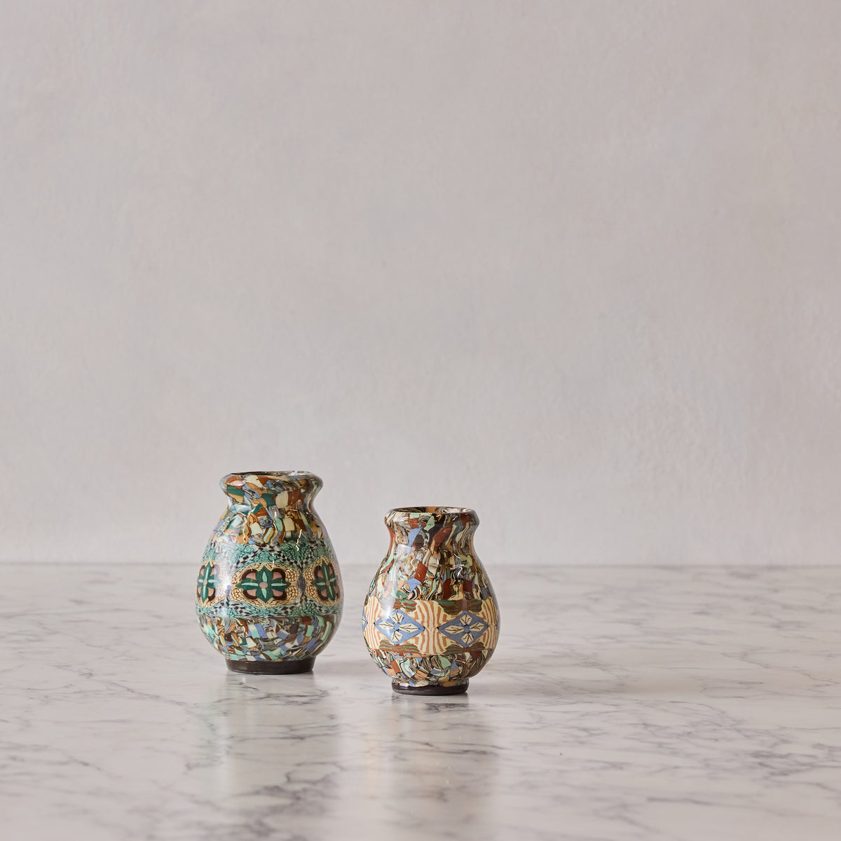 Jean Gerbino Mosaic Vase, Diamond Flower