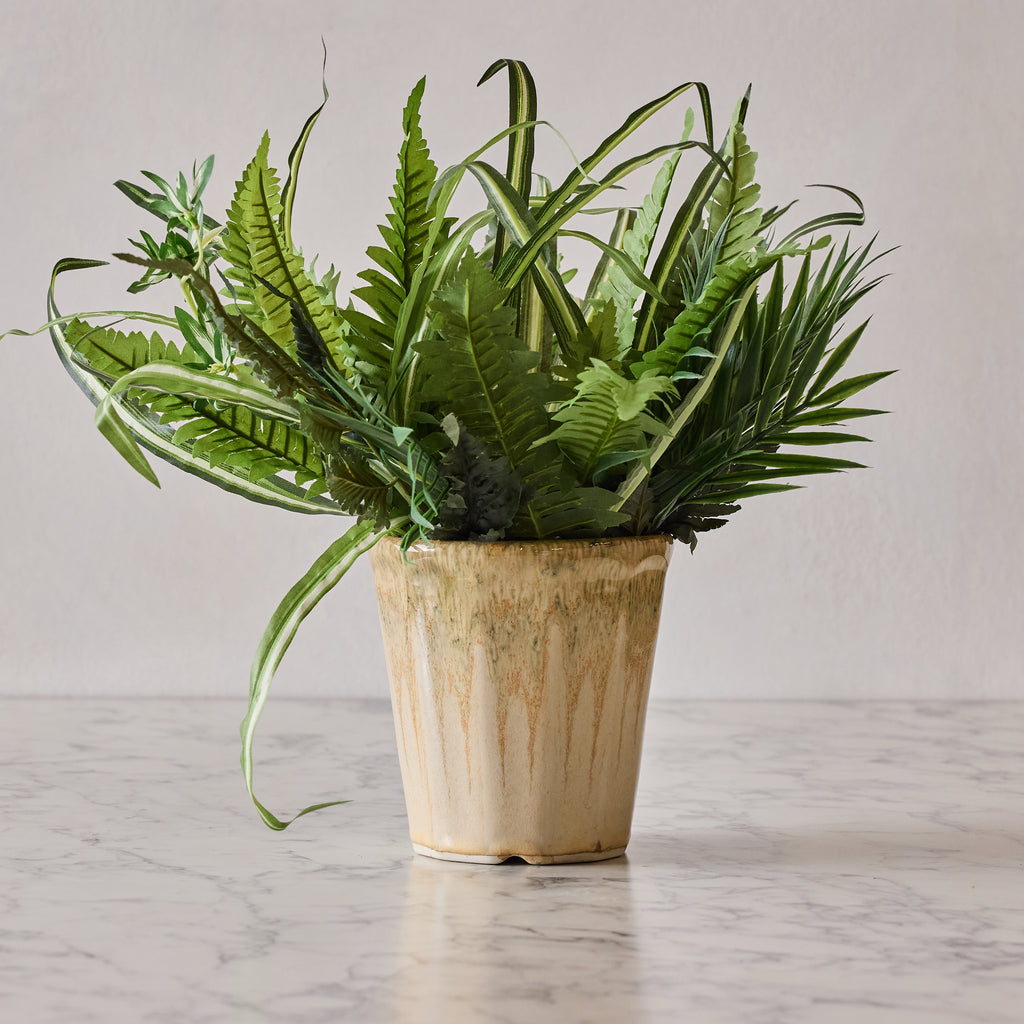 Glazed Ceramic Planter, Sand