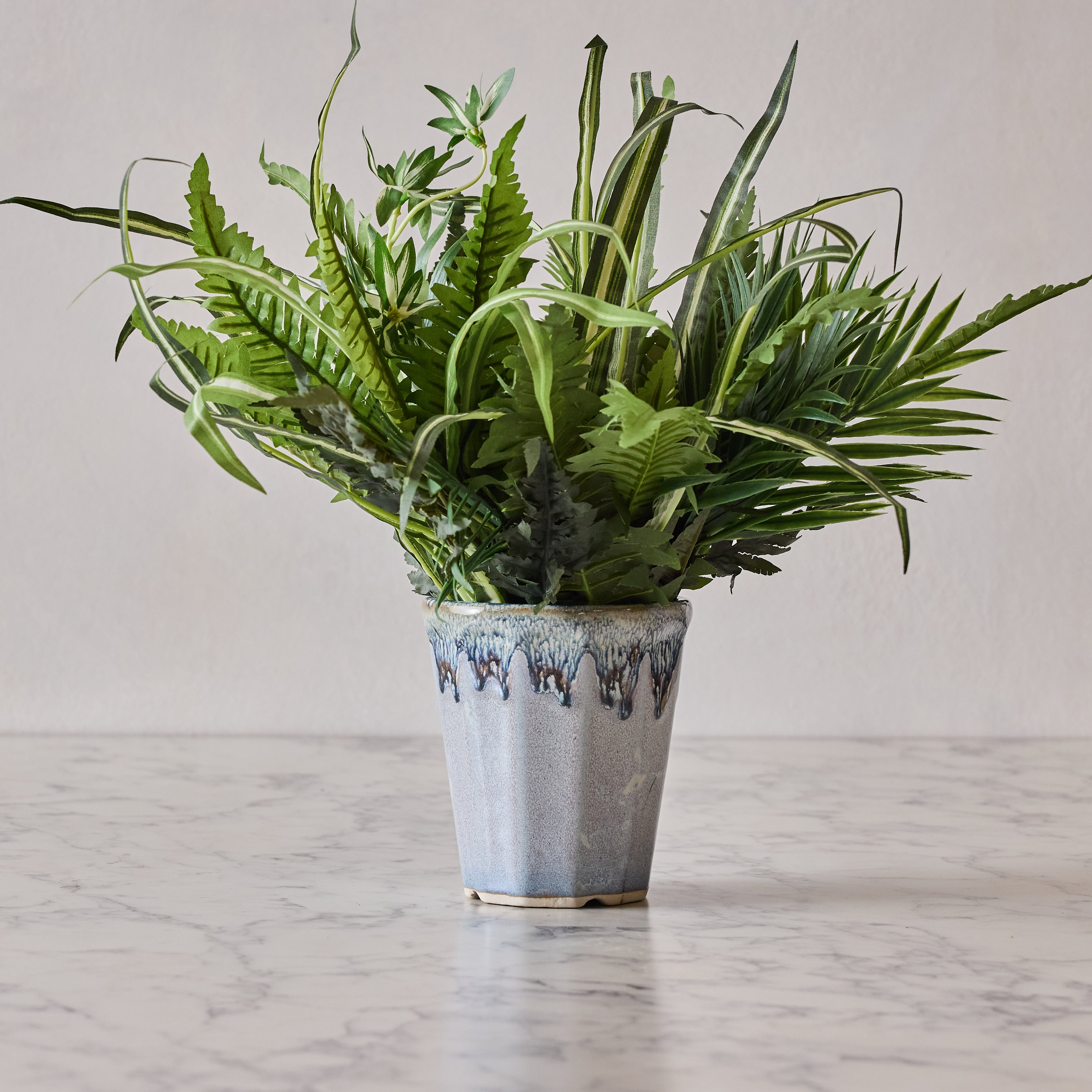 Glazed Ceramic Planter, Blue