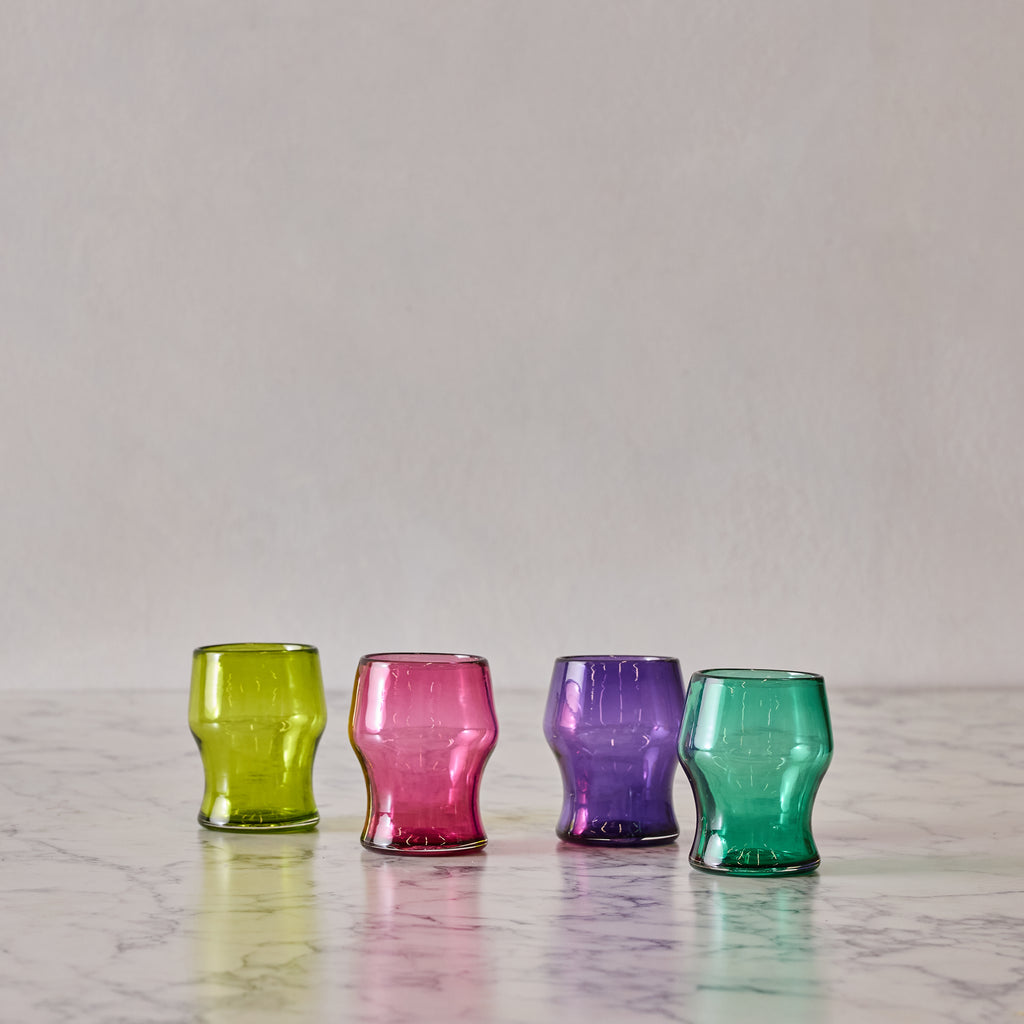 Set of 4 Gem-Colored Goblets