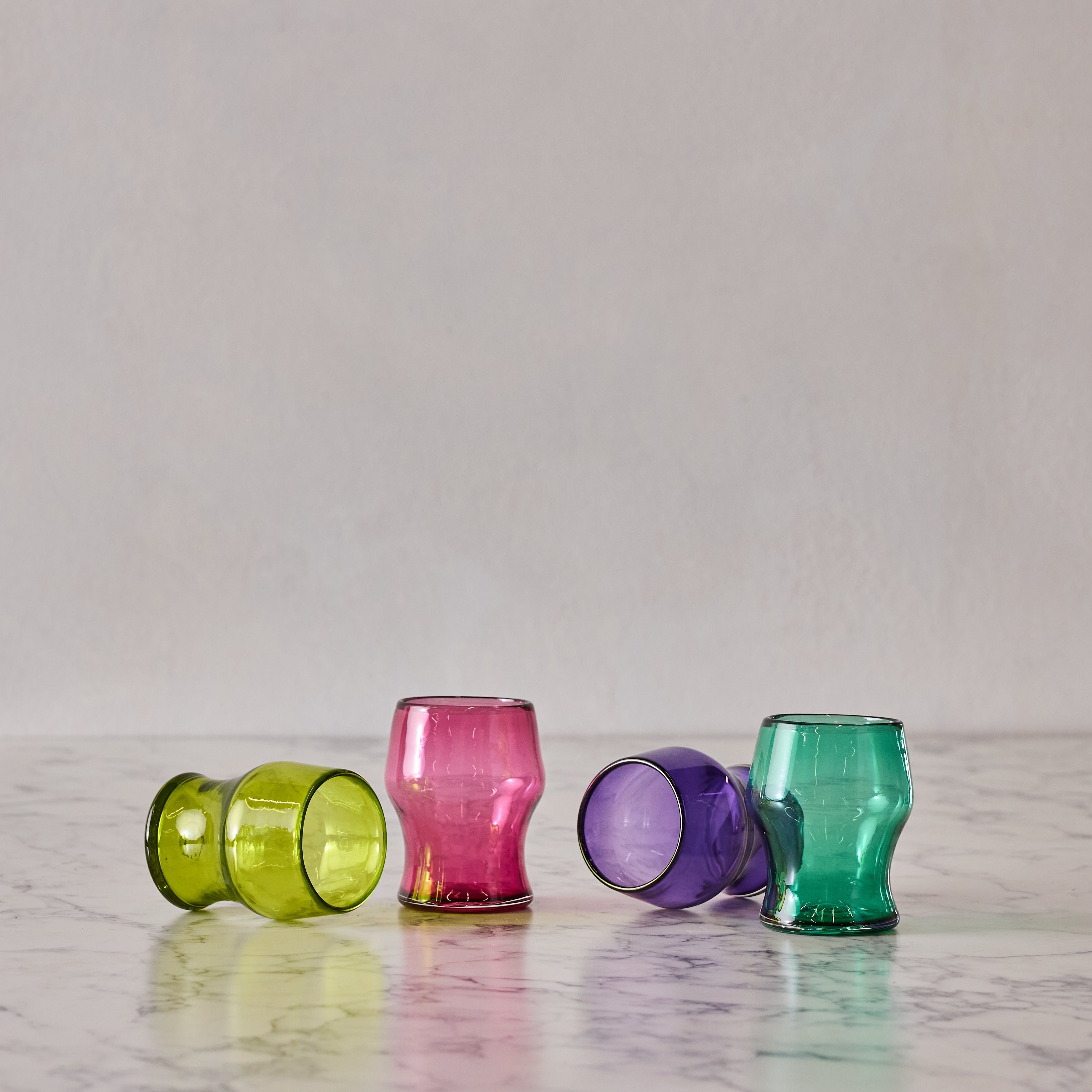 Set of 4 Gem-Colored Goblets
