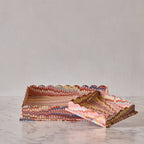 Marbled Scalloped Tray Set, Burnt Orange & Navy