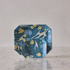 Marbled Octagonal Nesting Tray Set, Blue & Lemon