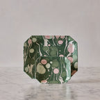 Marbled Octagonal Nesting Tray Set, Green & Pink