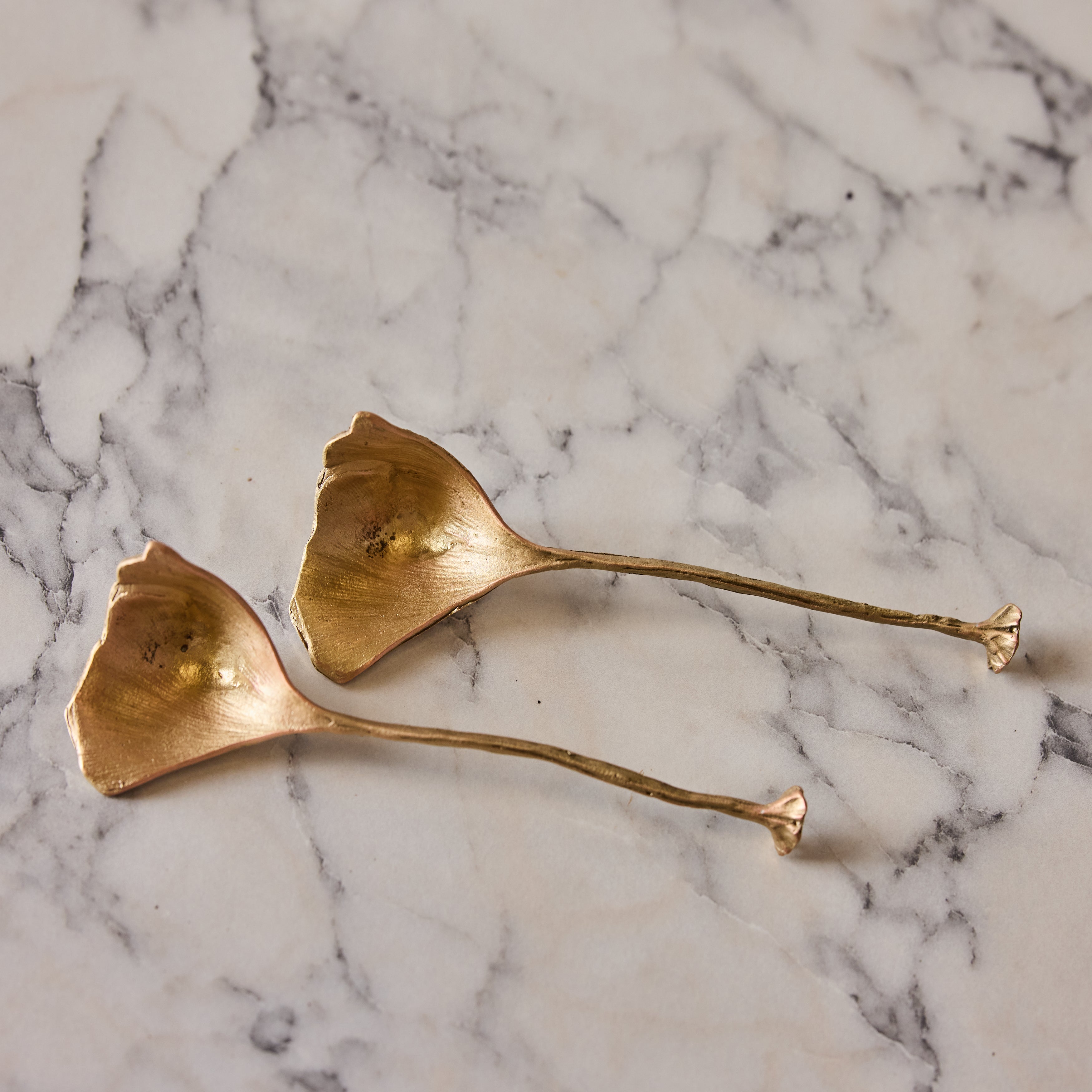 Antique Brass Botanical Petite Servers, Set of 2
