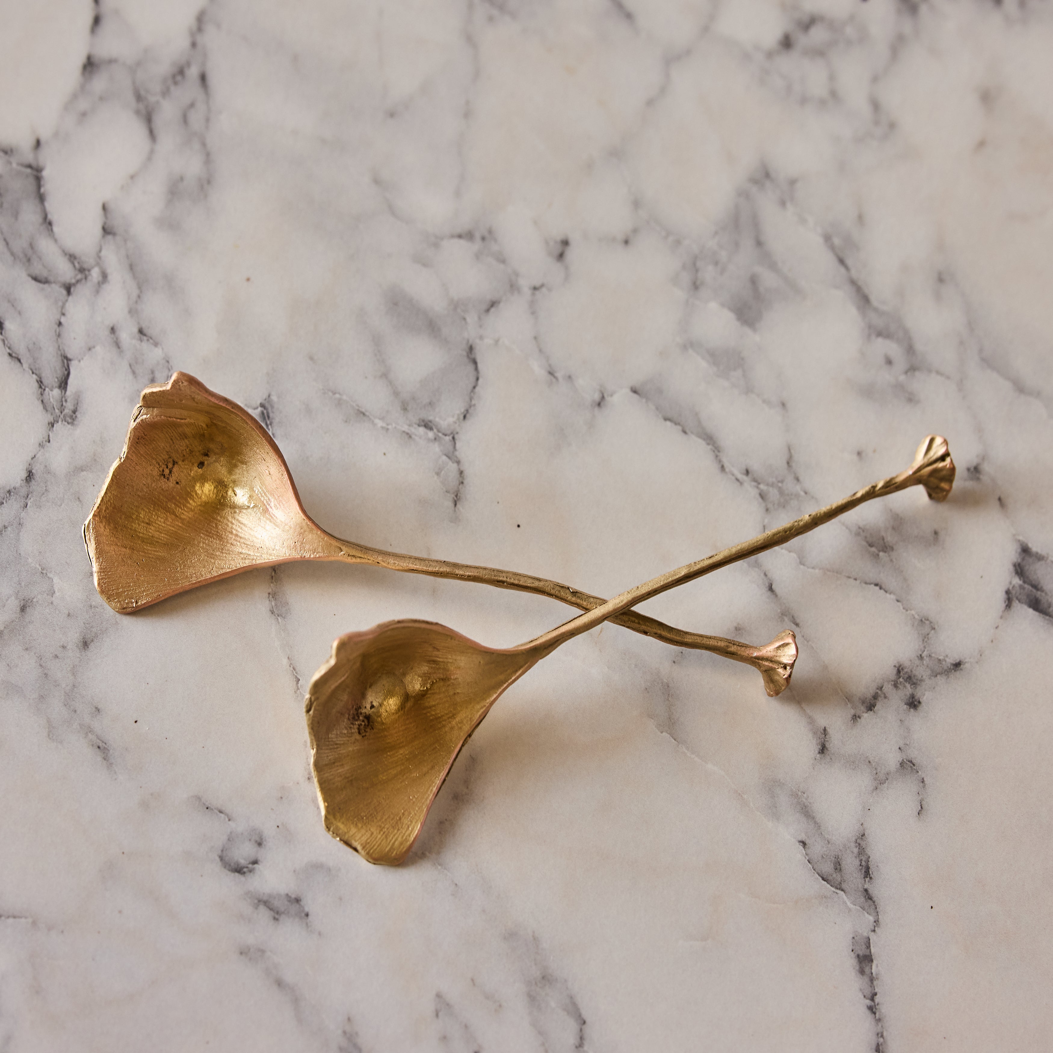 Antique Brass Botanical Petite Servers, Set of 2