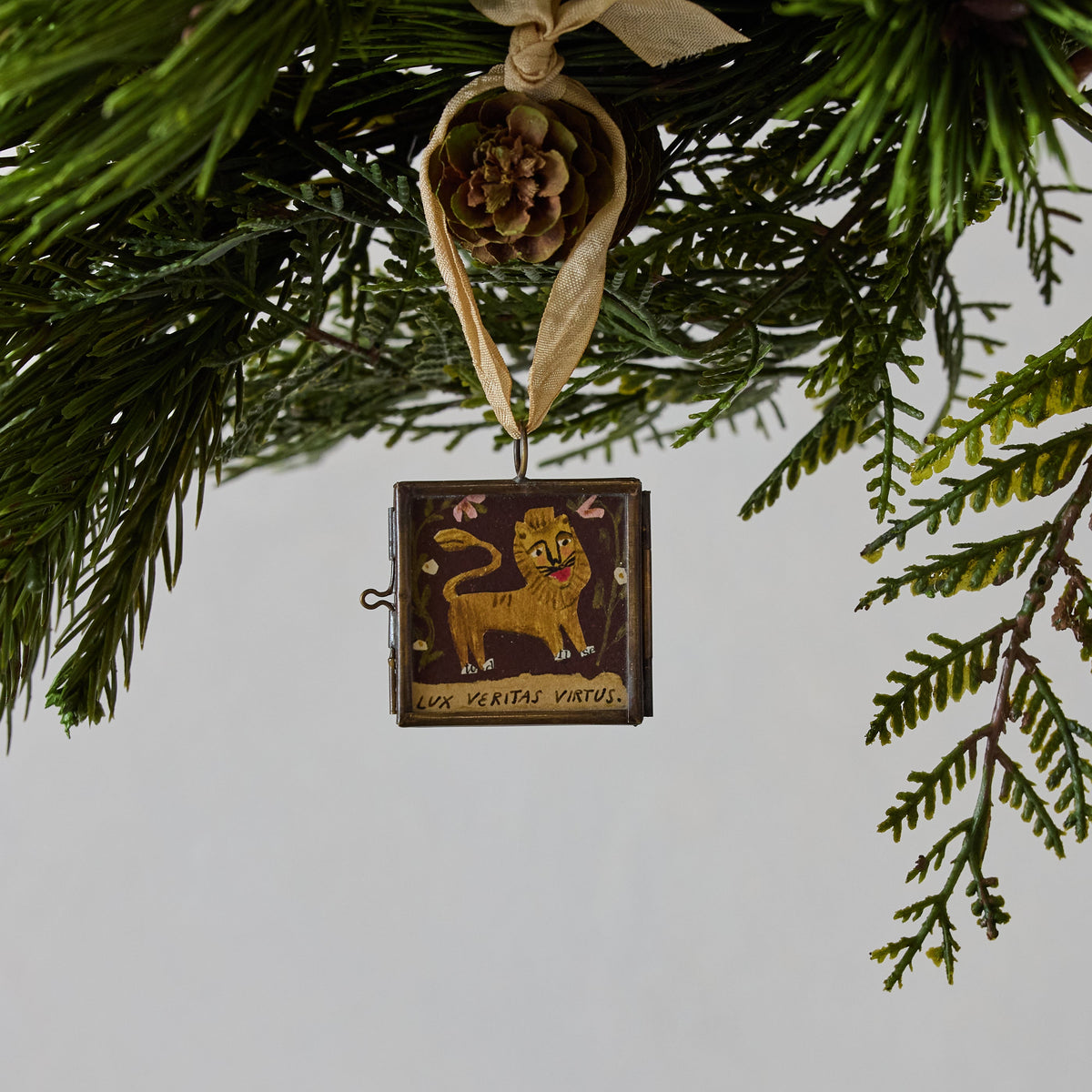 Golden Lion Locket Ornament