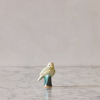Songbird on Branch, Seafoam with White