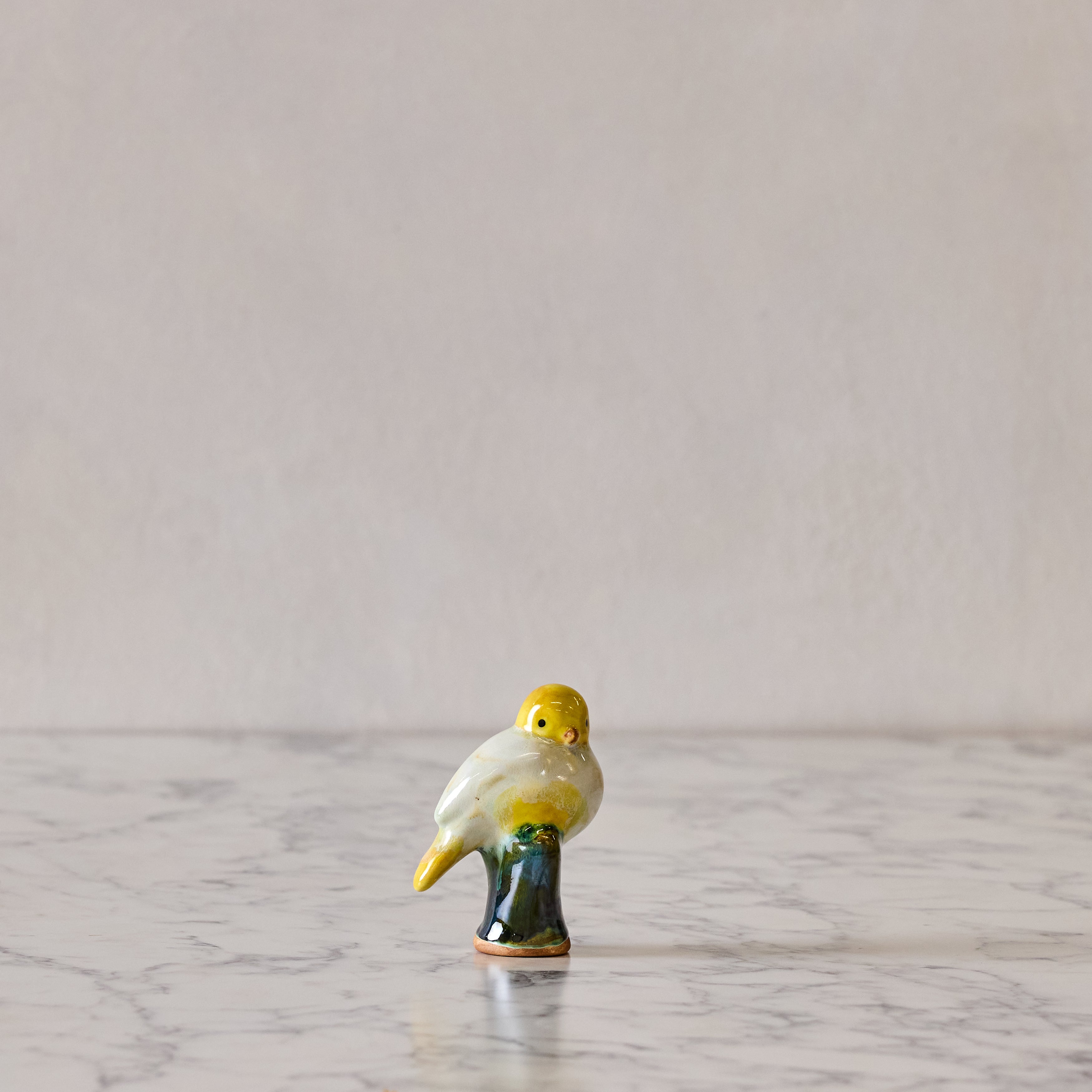 Songbird on Branch, Ivory & Yellow