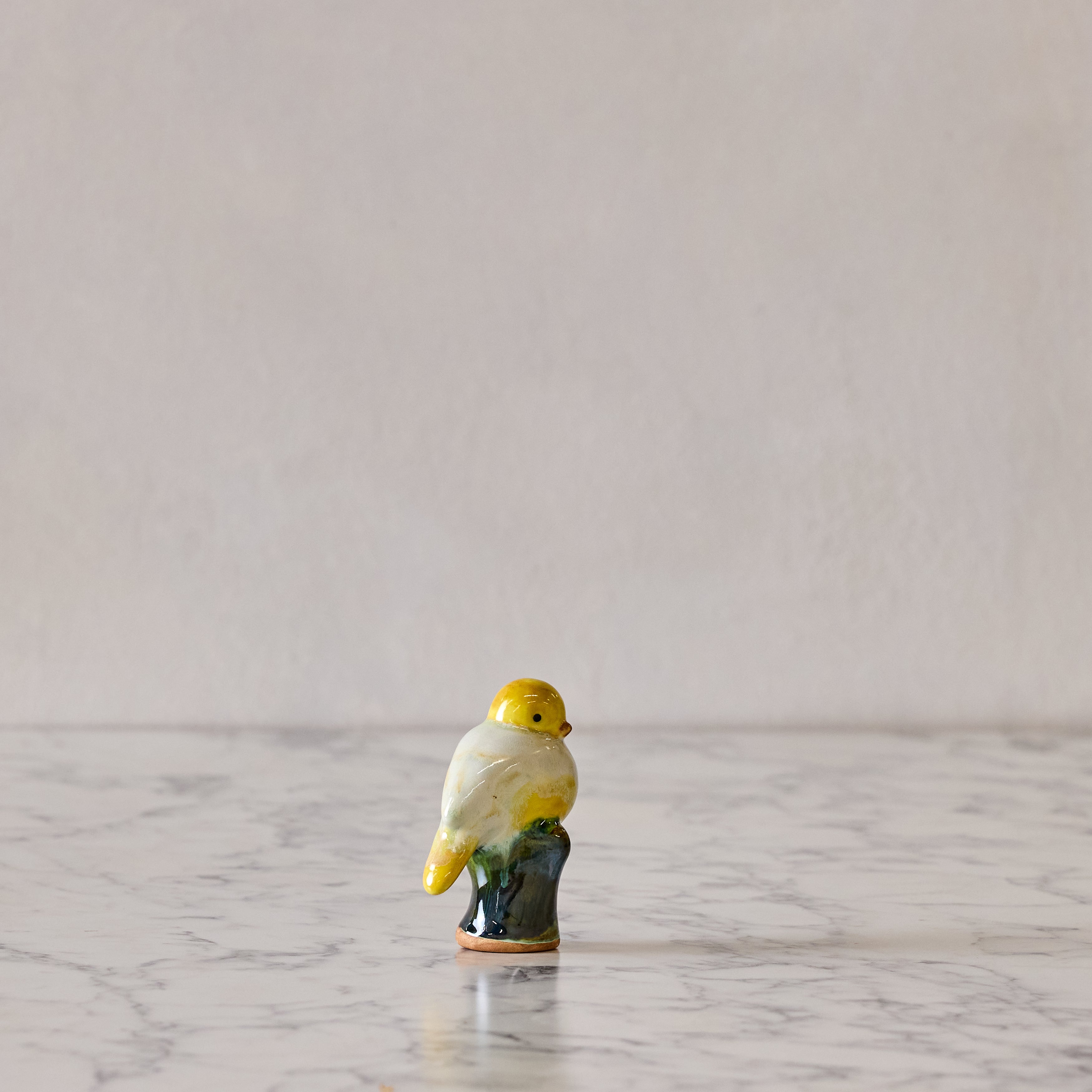 Songbird on Branch, Ivory & Yellow