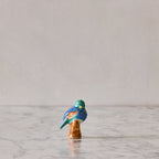Songbird on Branch, Cobalt & Turquoise