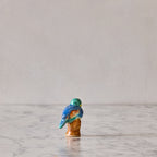Songbird on Branch, Cobalt & Turquoise