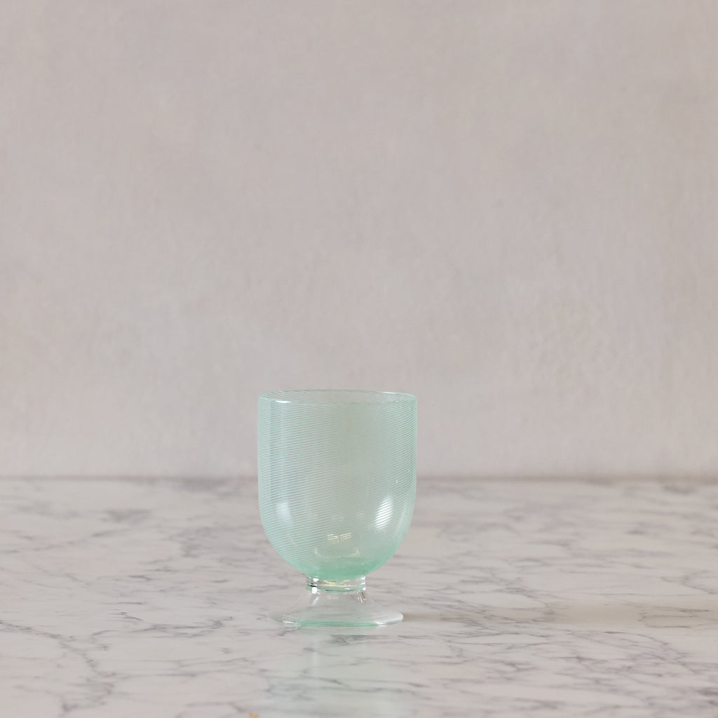 Murano Glass Stemmed Tumbler, Pale Green
