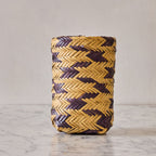 Vintage Mississippi Choctaw Double Weave Bottle Basket, Indigo