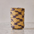 Vintage Mississippi Choctaw Double Weave Bottle Basket, Indigo