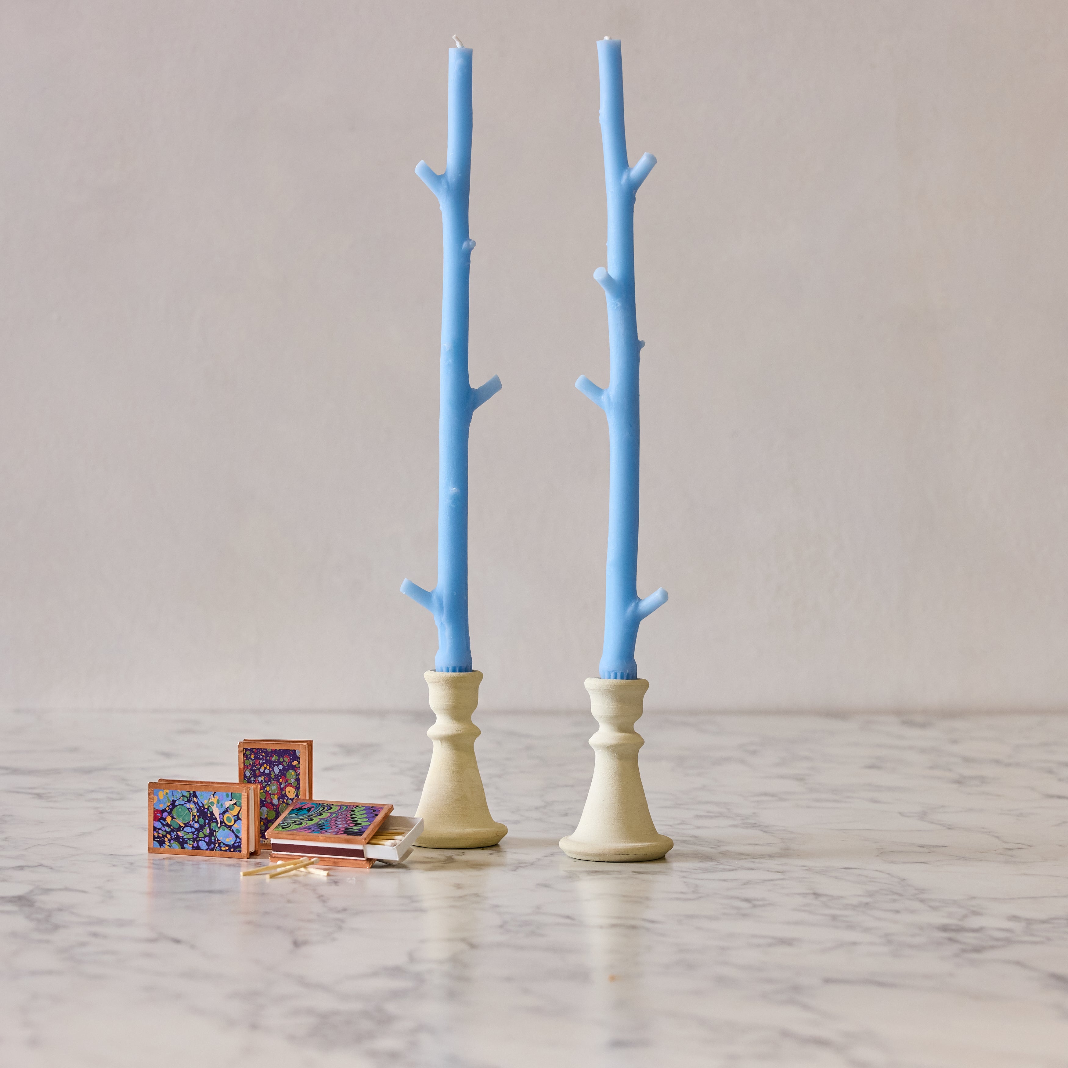 Maple Stick Candle & Marble Matches Gift Set, Robin's Blue Egg