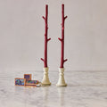 Maple Stick Candle & Marble Matches Gift Set, Dark Cherry