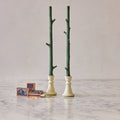 Maple Stick Candles & Marble Matches Gift Set, Forest Green