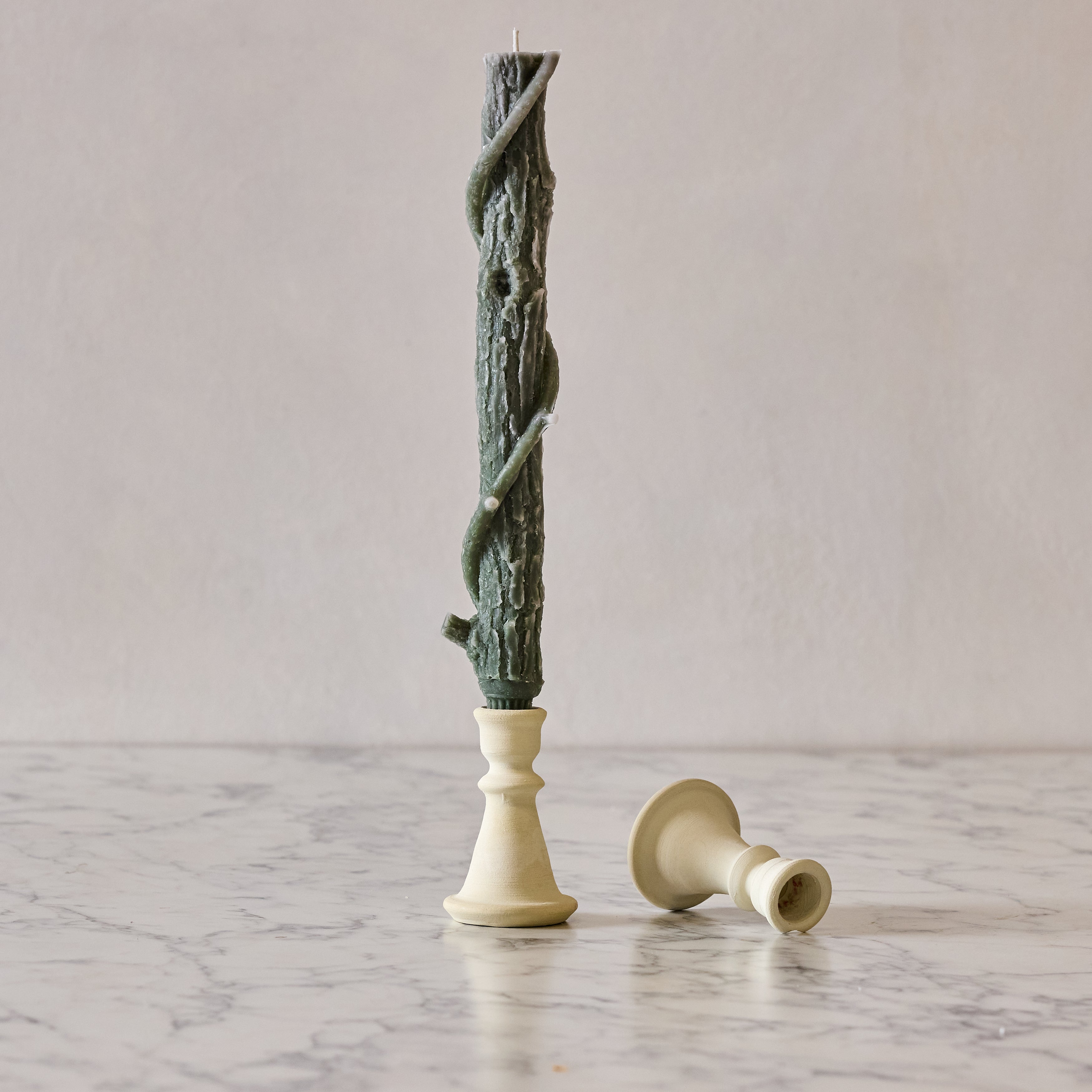 Bittersweet Oak Stick Candle, Forest Green