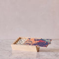 Hand-Marbled Domino Set, Navy & Orange